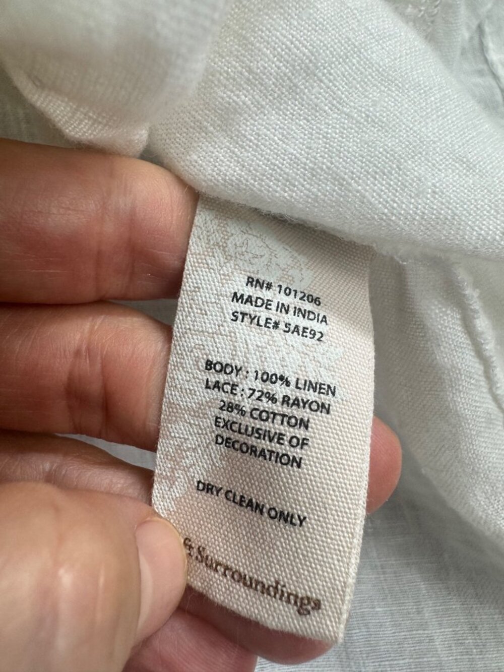Soft Surroundings White Linen Zip Up Top Embroidered Knots 2X? - Picture 9 of 16